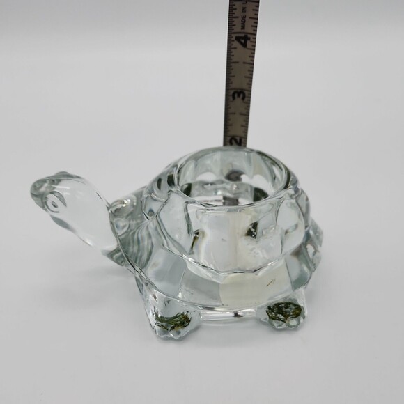 Vintage Indiana Glass Turtle Crystal Clear Candle Votive Holder USA Gift #12143 - Picture 9 of 10